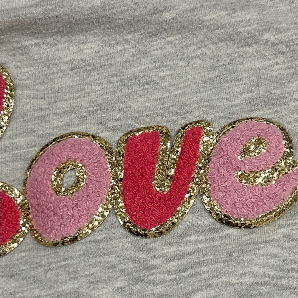Isaac Mizrahi Gray and Pink Love Kids Sweatshirt - Picture 4 of 16